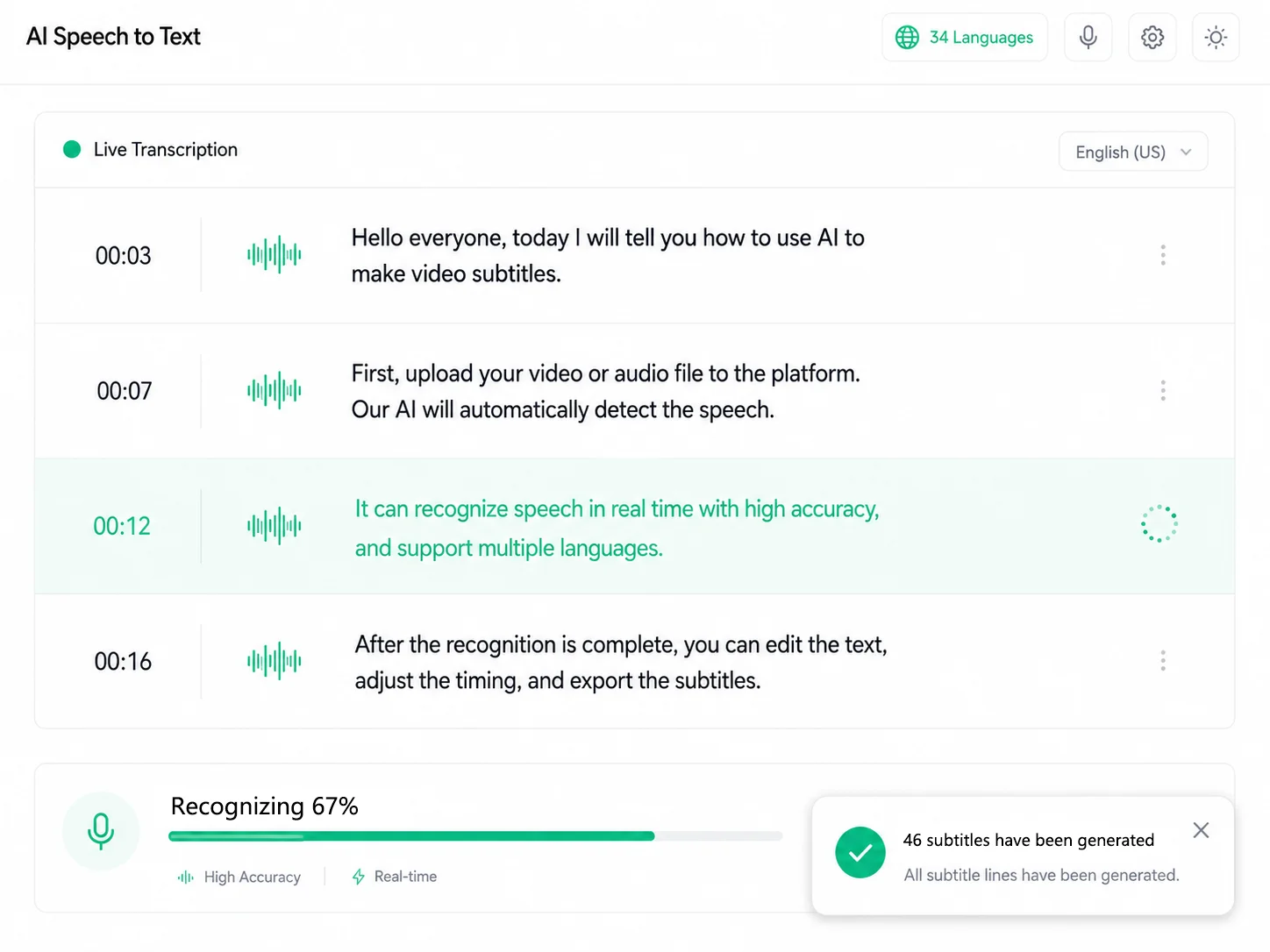 AI Speech to Text