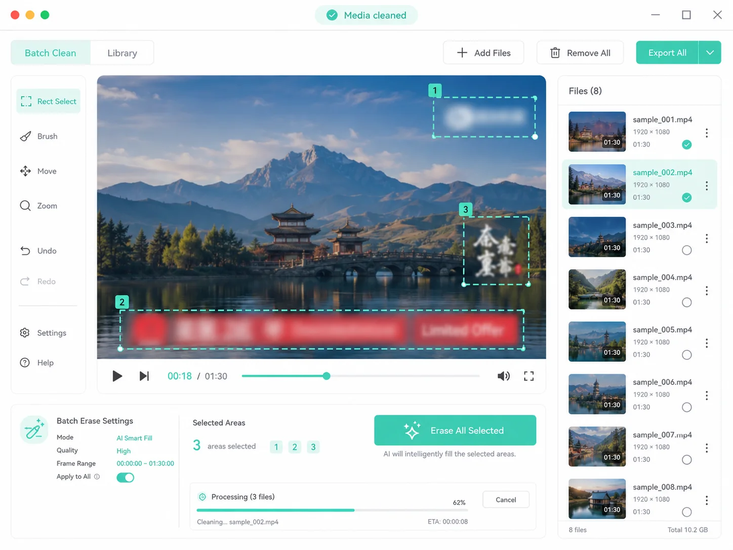 Secondary Creation Material Cleaning Interface